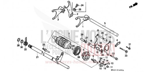 BARILLET DE SELECTION CBR600FL de 1990